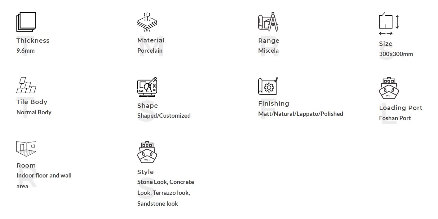 Porcelain Mosaic -DAC3-8 Mosaico de porcelana -dac3-8
