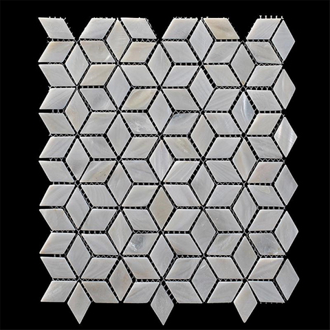 Mosaico de concha de diseño cúbico-SM03