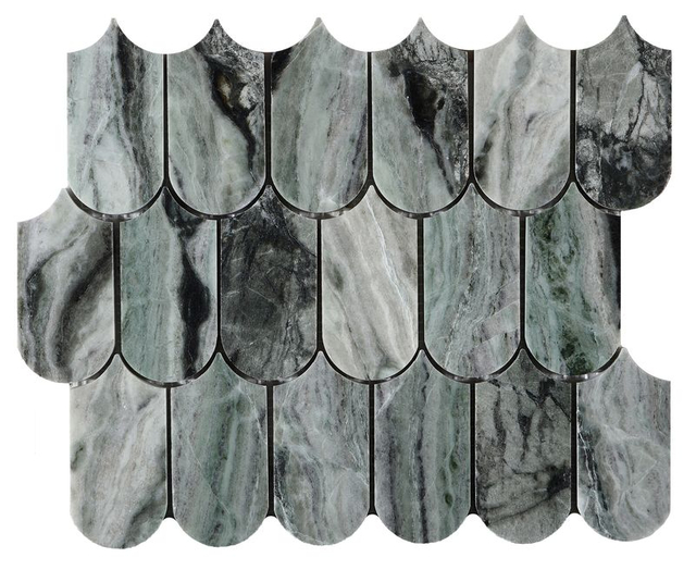 Azulejo de mosaico de piedra natural, color verde jade