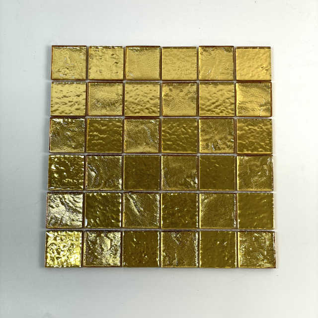 Mosaico de vidrio electroplacado de lámina de oro