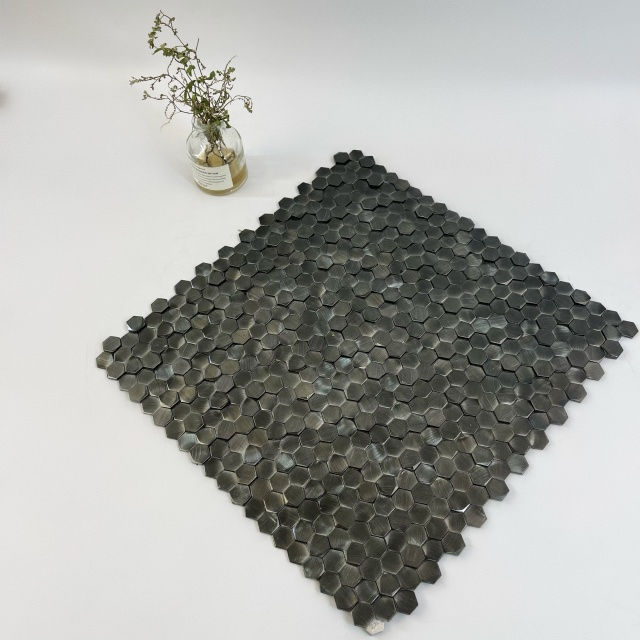 Mosaico de aluminio sólido negro industrial-mosaico-sab34