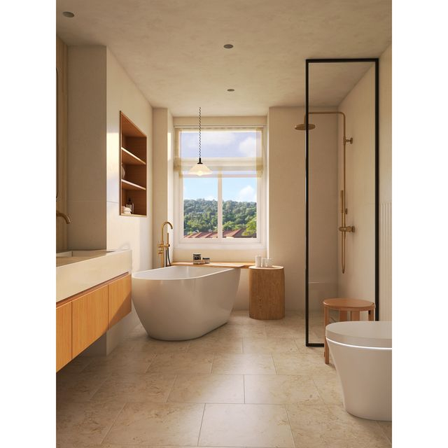 Baldosa cerámica con apariencia de madera-MC12