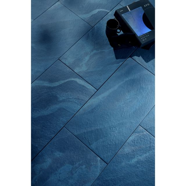 Baldosa para suelo de piscina-Azul Gris