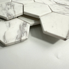 Mosaico de mármol hexágono blanco
