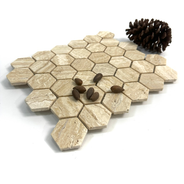 Mosaicos de travertino rústico