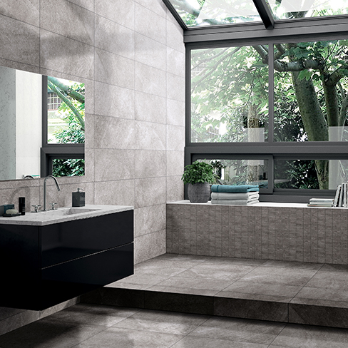 Azulejos de baño con apariencia de piedra - Olga