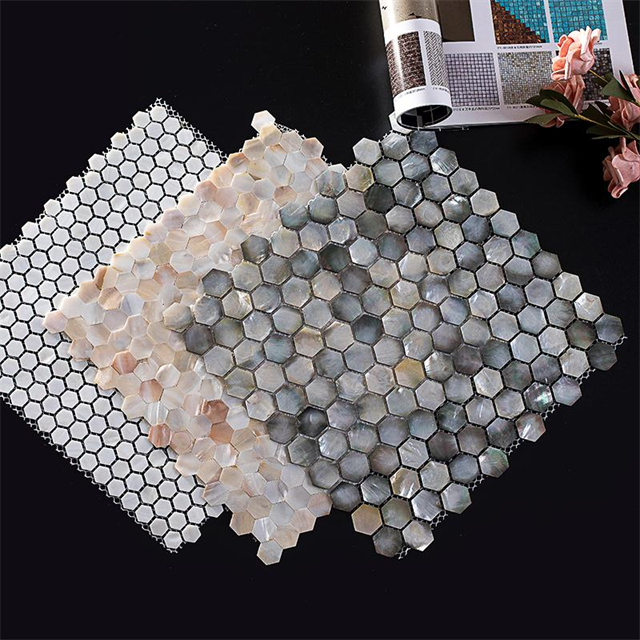 Mosaico de concha hexagonal-SM04