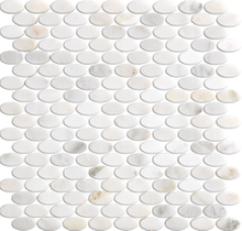 Mosaico de mármol de piedra natural-ovalado