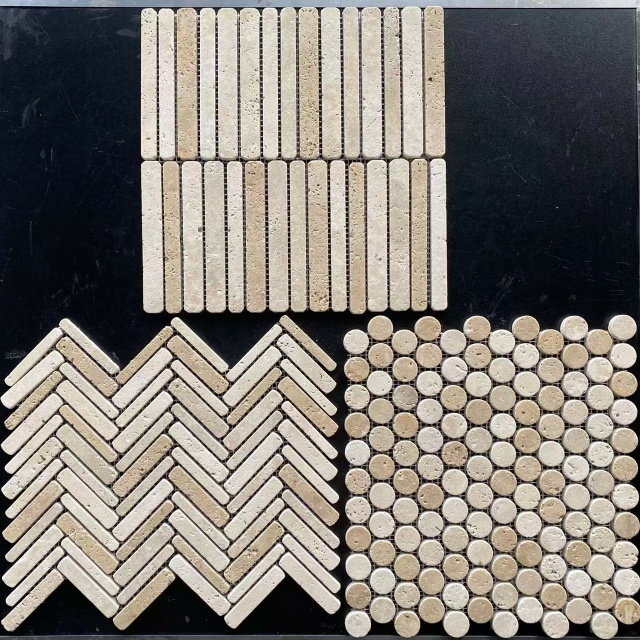 Travertine Mosaic Bathoding Pared