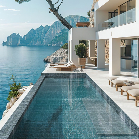 Azulejo de piscina de gama alta 150x150 mm-Venus emerales