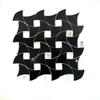 Hojas de mosaico de vidrieras negras para interiores modernos-nts03