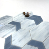 Vibrante mosaico de vidrieras azules para paredes interiores-zs22