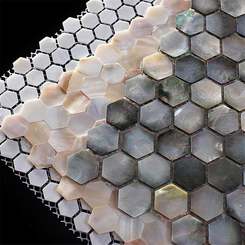 Mosaico de concha hexagonal-SM04