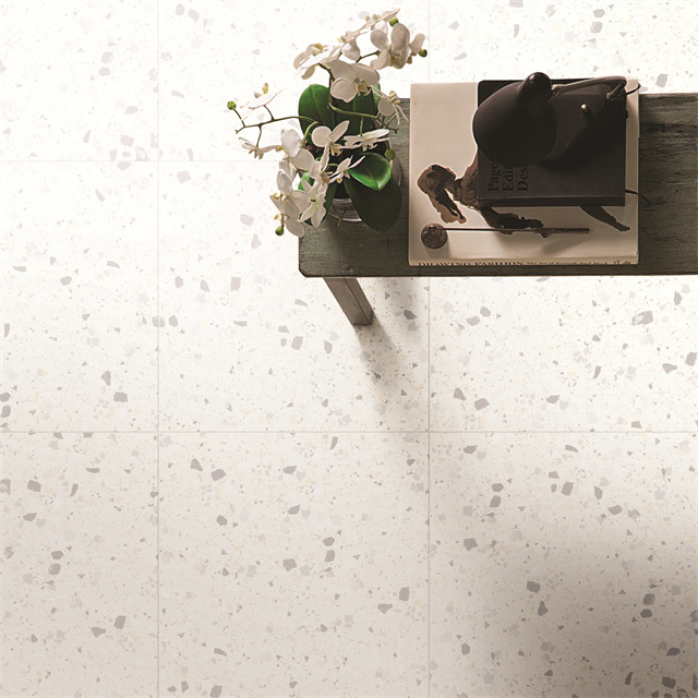 Azulejo de terrazo blanco 
