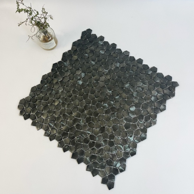 Elegante mosaico de aluminio cepillado con cepillado-sab35