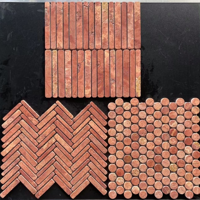 Travertino Rosa Mosaic Tile