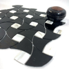 Hojas de mosaico de vidrieras negras para interiores modernos-nts03