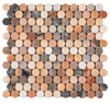 Protección contra salpicaduras de mosaico de mármol - Sunset Glow Red