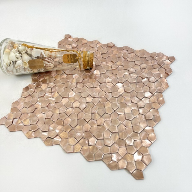 Mosaico de aluminio sólido de oro rosa para el hogar-sak06
