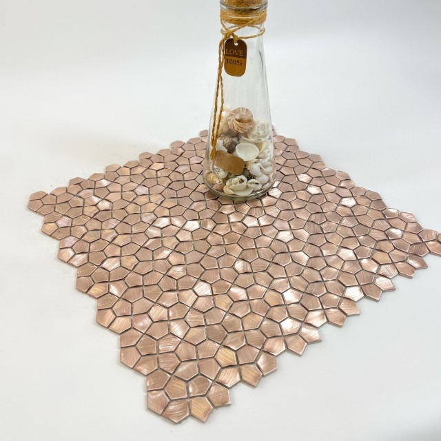 Mosaico de aluminio sólido de oro rosa moderno