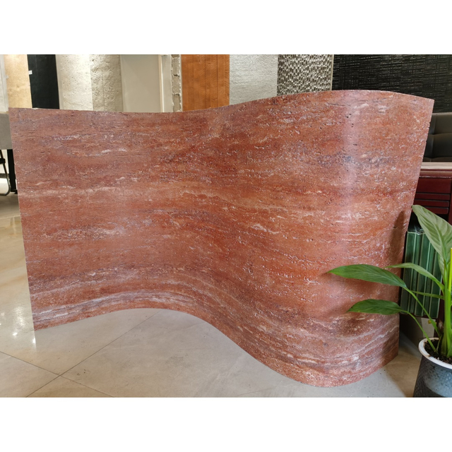 Revestimiento de pared de travertino rojo piedra flexible