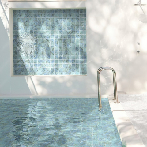 Mosaico de piscina azul brillante 97x97 mm-cielo azul