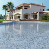 Acabado mate mosaico de piscina de cerámica no deslizante 97x97 mm-azul jean