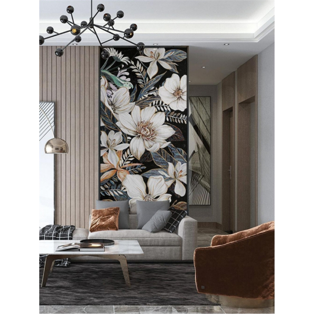 Arte de pared de mosaico de vidrio vibrante