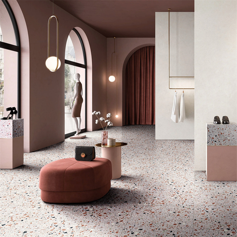 Azulejo de terrazo rosa 