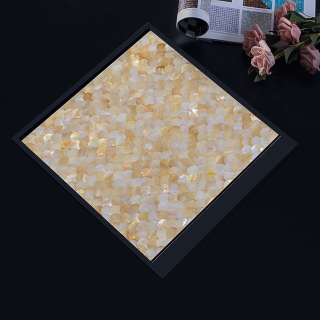 Mosaico de concha de labios amarillos-SM07