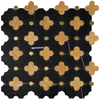 Mosaico de piedra negra - Patrón de flores