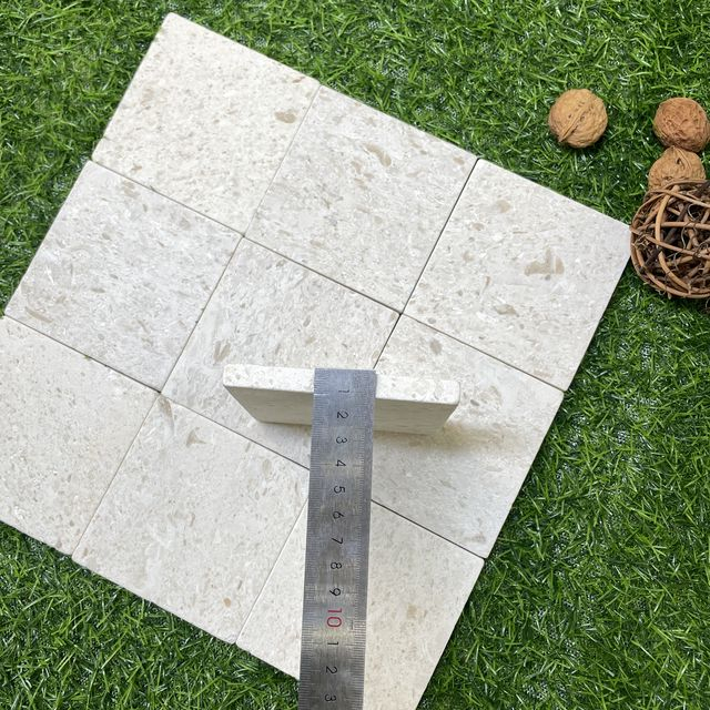 Mosaico de piedra beige dorado -PJB331