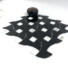 Hojas de mosaico de vidrieras negras para interiores modernos-nts03