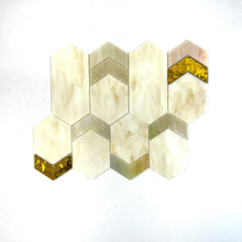 Mosaico de vidrio amarillo para la decoración de la pared interior-zss20