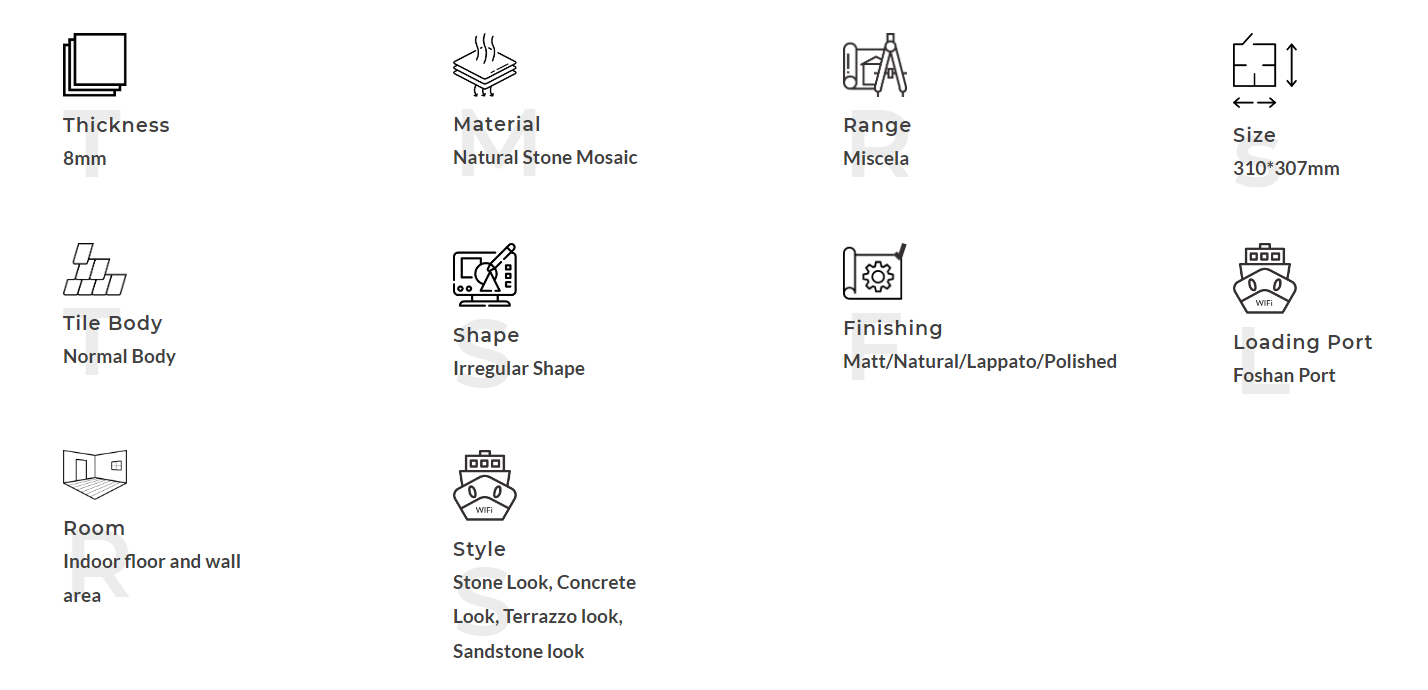 Mosaico de piedra natural