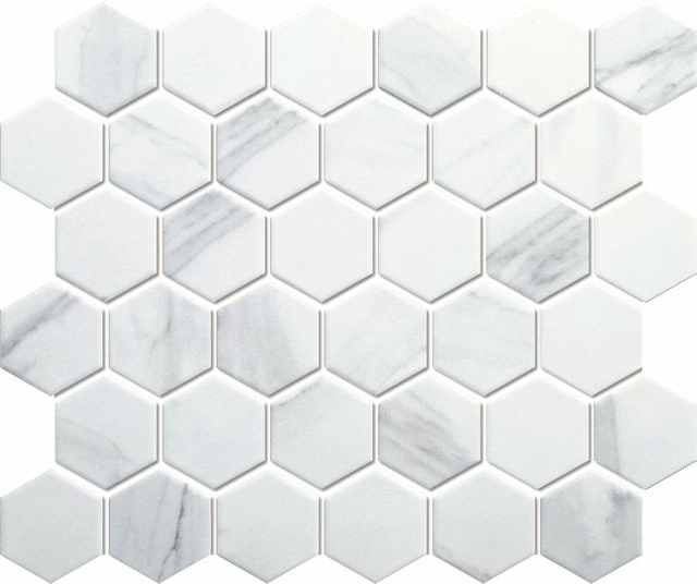 Azulejos de mosaico de cerámica blanca Cararra -MCKW1003