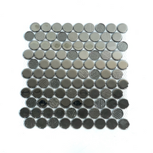 Mosaico de vidrio de plata redondo -DGS23 Barhoo