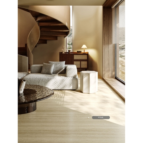 Azulejo con apariencia de travertino con corte de vena-P6248
