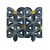 Vaso de color floral azul mosaico-hbs40