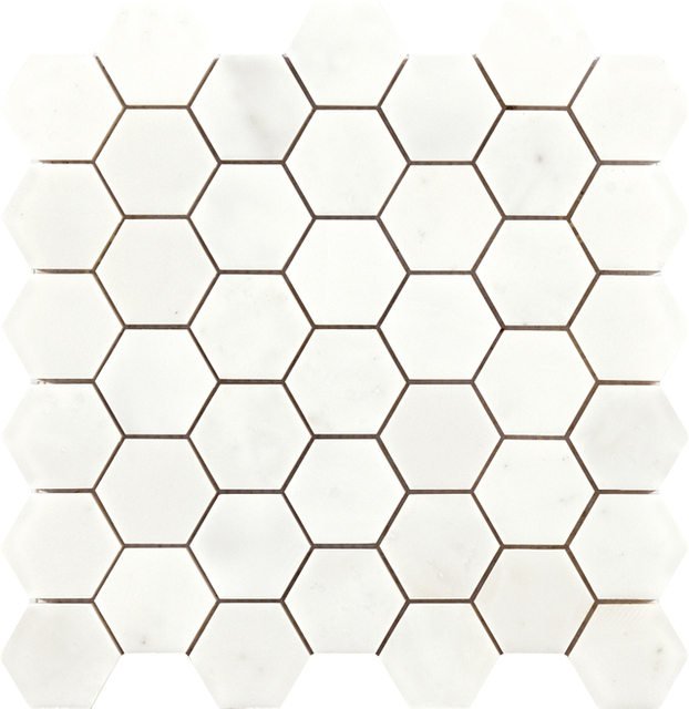 Mosaico de mármol hexágono de Carrara White ｜ Musivo ｜ Jiguangwhite