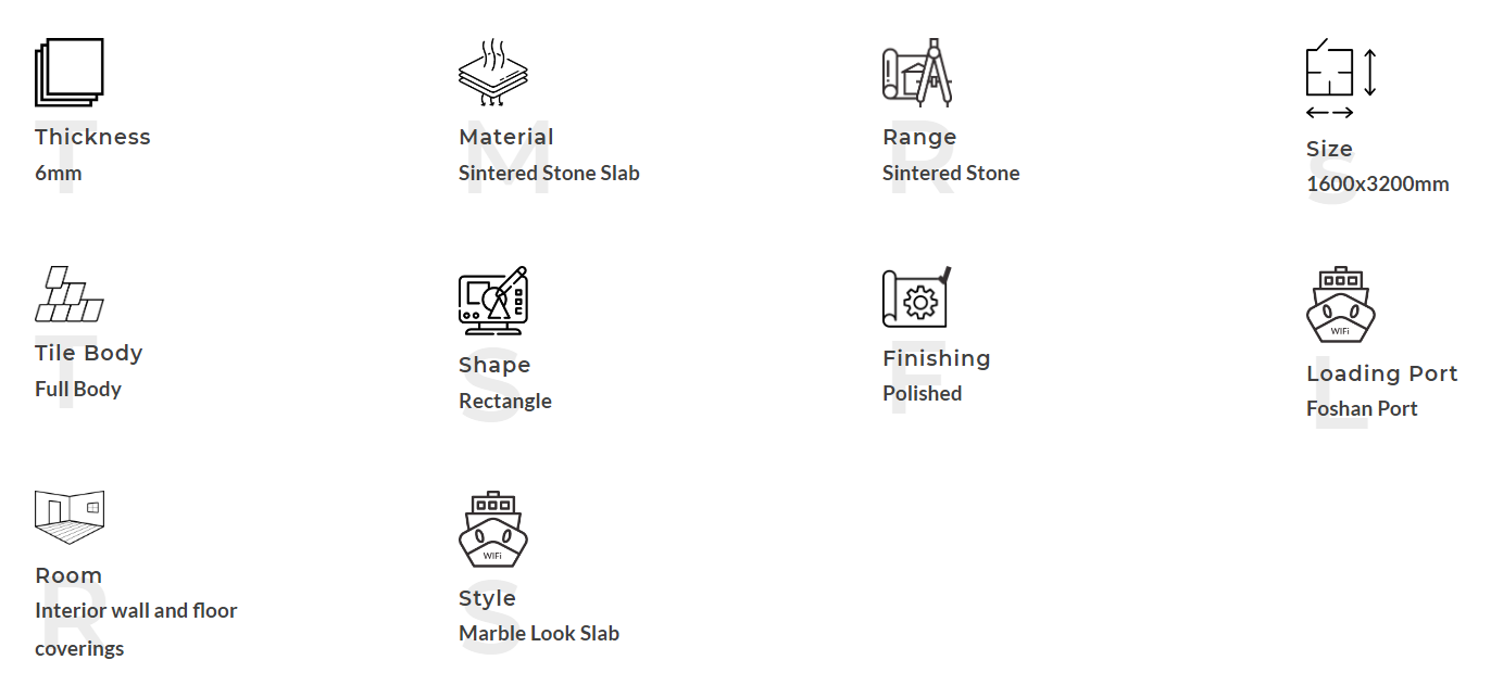 Piedra Sinterizada 1600x3200x6mm