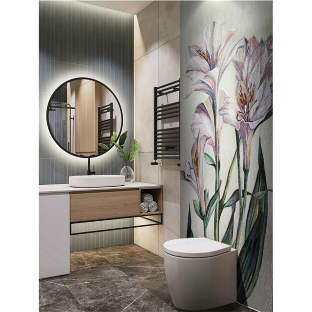 Mosaico de vidrio para la pared del baño