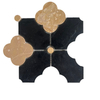 Mosaico de piedra negra - Patrón de flores