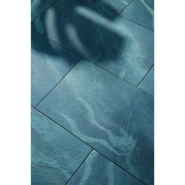 Azulejos de piscina de lujo: azul pavo real