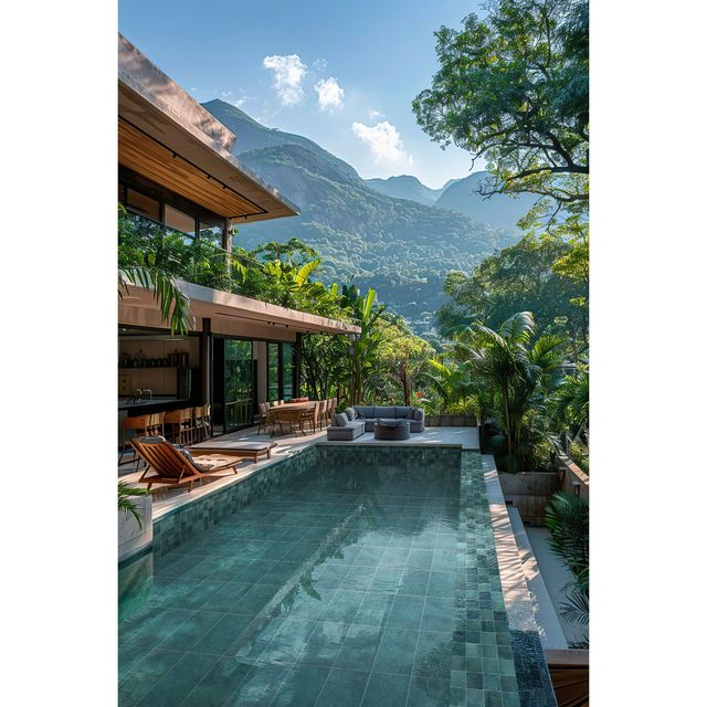 Azulejo decorativo para piscina-Pátina oceánica