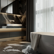 600x1200 mm Venas de mármol negro Males P6232