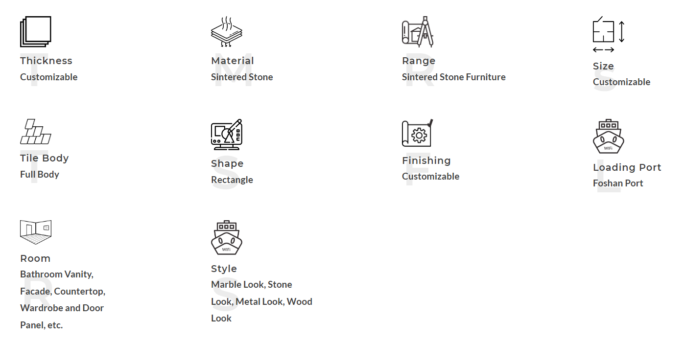 Gabinete de cocina de piedra sinterizada