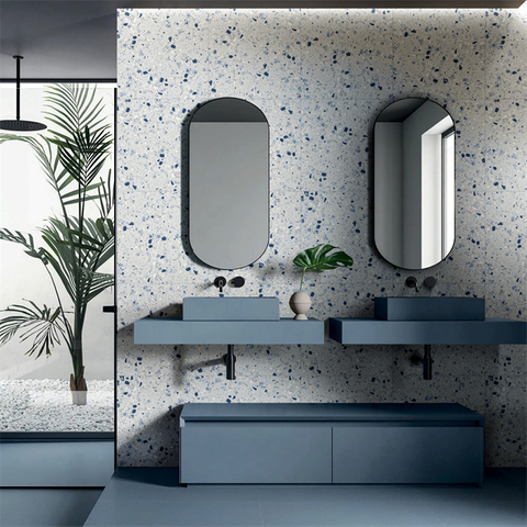 Azulejos de terrazo azul