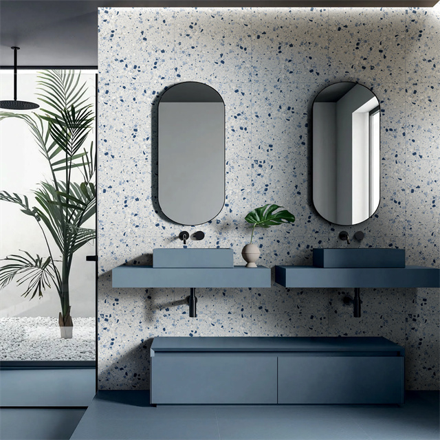 Azulejos de terrazo azul