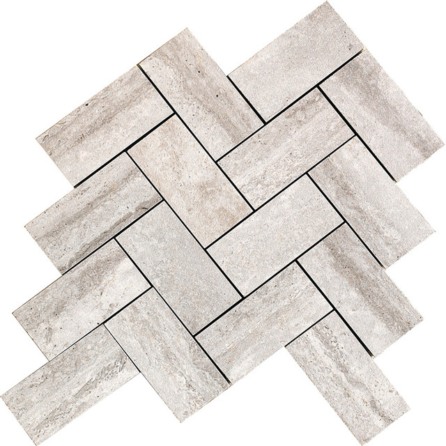 Mosaico de porcelana blanca